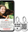 Stainless Steel Dog Tag  Scan QR Receive Instant Pet Location 