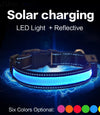 Solar Charging Led Dog Collar USB Rechargeable Night Safety