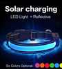 Solar Charging Led Dog Collar USB Rechargeable Night Safety